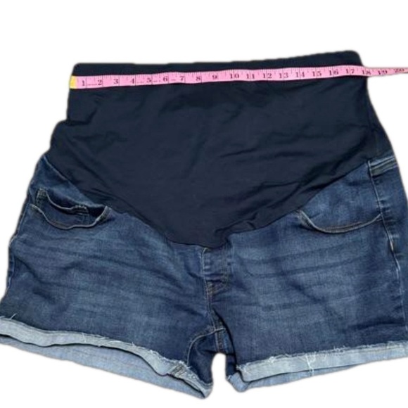 Time and Tru Maternity Denim Blue Jean Shorts Stretchy Belly Women Size 20 XXL - Picture 5 of 10